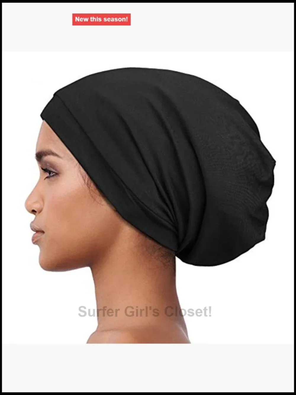Satin Lined Slouchy Beanie Cap with Elastic Band for Women